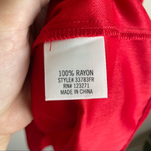 Francesca’s Red Open Shoulder Ruffle Dress - Picture 8 of 8